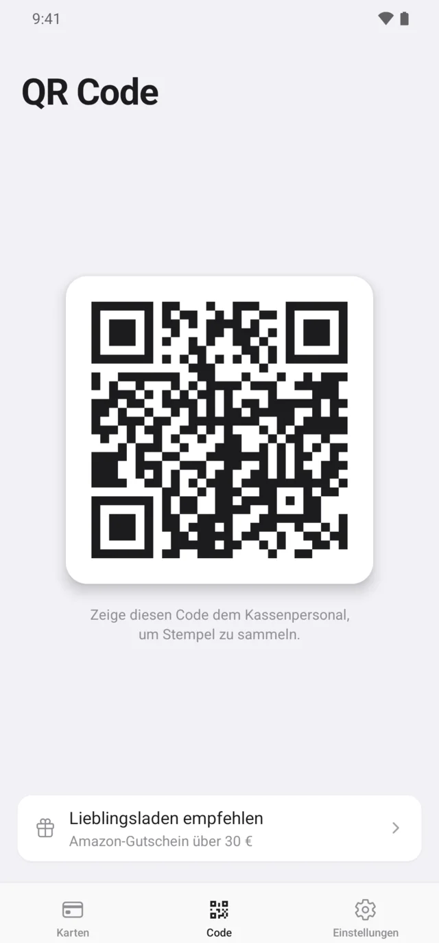 QR-Code des Kunden in der Loyia-App